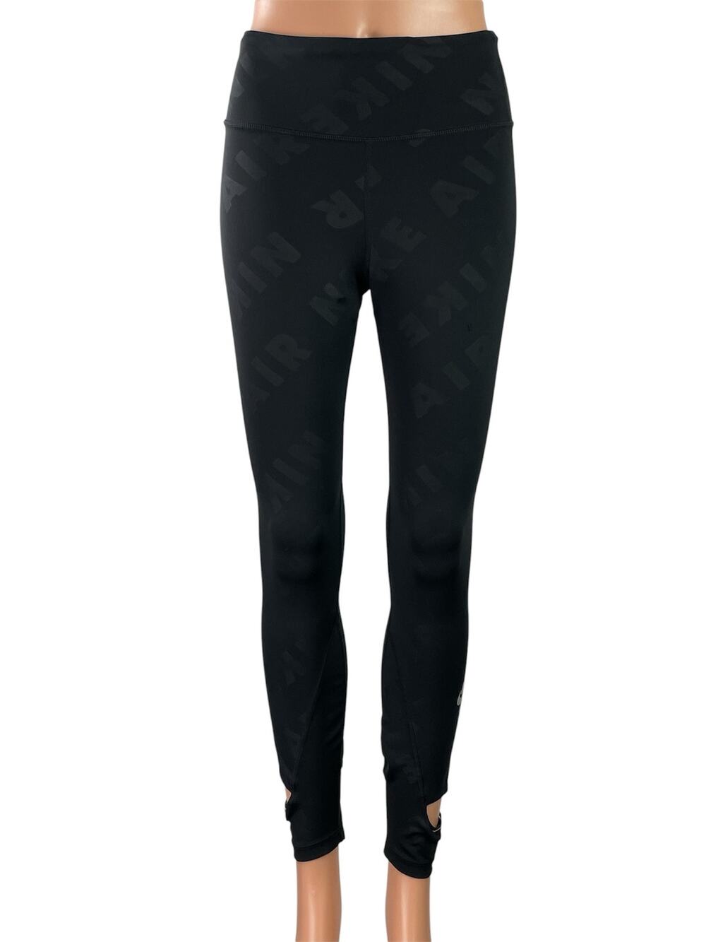 Nike Air Dri-FIT Women's Black High Waisted Logo Athletic Yoga Leggings Pants S